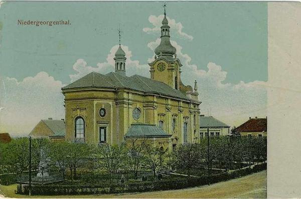 Dolní Jiřetín kostel sv.Mikuláše r. cca1910